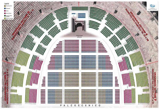 Arena di Verona - Mappa